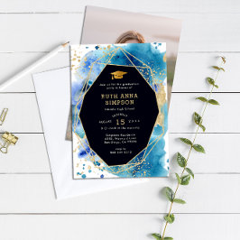 Invitation Cadres Or Luxe Diplôme Photo Personnalisé