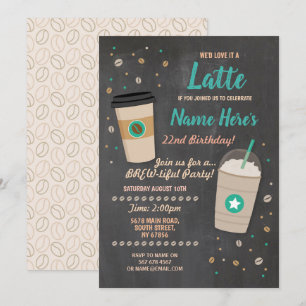 Invitation Café Anniversaire Dernière Café Shop Chalk Célébra