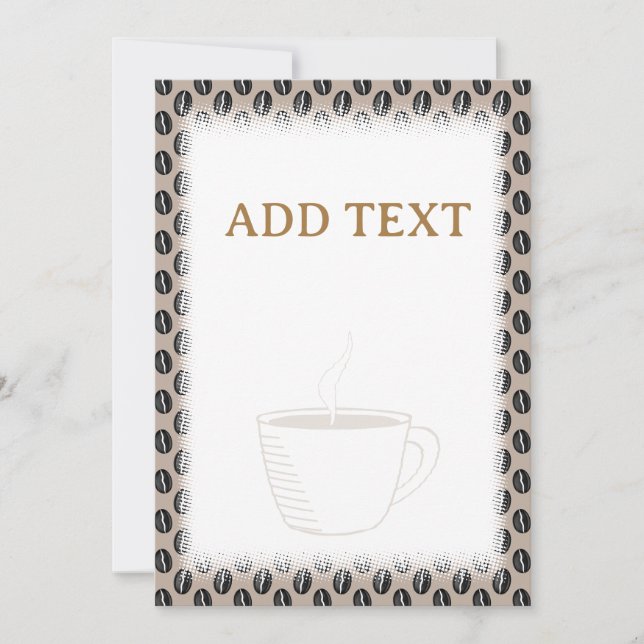 Invitation Café Bean Motif Coupe de café Bordures personnalis (Devant)