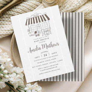 Invitation Cafe Bebe Baby Brunch de Style Parisien
