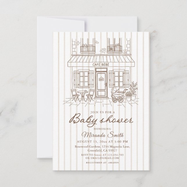 Invitation Cafe Bebe Baby Shower  (Devant)