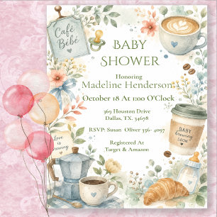 Invitation Cafe Bebe Baby Shower