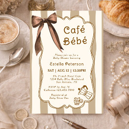 Invitation Café Bébé Baby Shower sur le thème d'un salon de c
