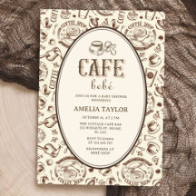 Café Bébé Vintage Shower de Bébé Café | Rétro