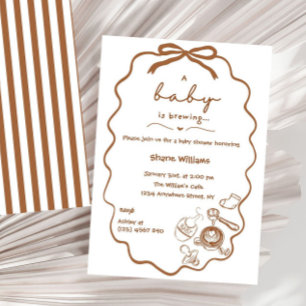 Invitation Café Coquette Fête de Naissance Café Neutre