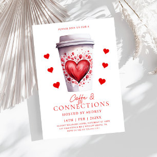 Invitation Café mignonne et connexions Derte Valentines
