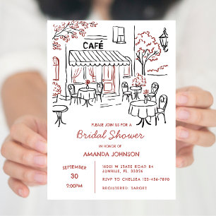 Invitation Café Parisien Français Après-midi Enterrement de V