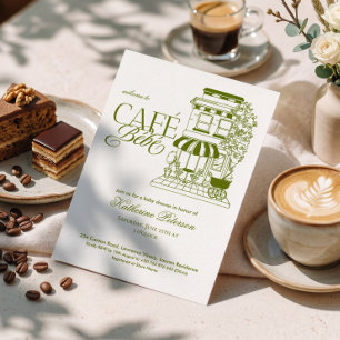 Invitation Café Rétro Bébé Baby Shower à la Française