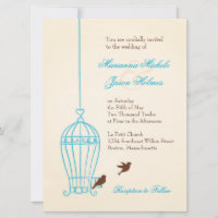 Cage d'oiseaux fantaisie Turquoise et Mariage de c