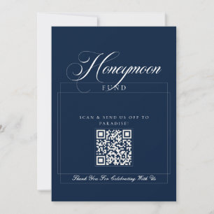 Invitation Caisse de fonds de mariage en calligraphie bleu iv