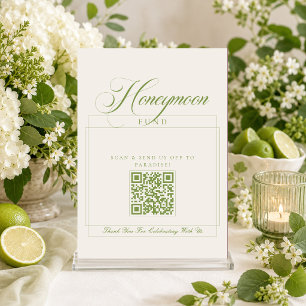Invitation Caisse de fonds de mariage en calligraphie verte i