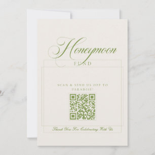 Invitation Caisse de fonds de mariage en calligraphie verte i