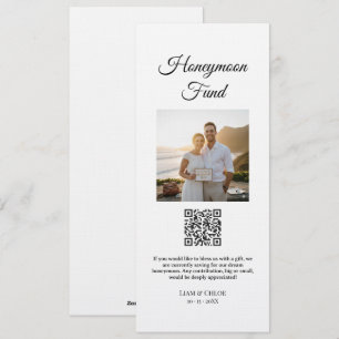 Invitation Caisse de Lune de Miel Code QR Panneau de Mariage 