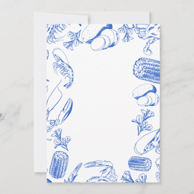 Invitation Cajun Seafood Boil - Southern Coastal Food Art (Devant)