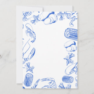 Invitation Cajun Seafood Boil - Southern Coastal Food Art
