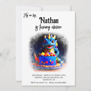 Invitation *~* Cake AP88 Baby Dragon Photo fête d'anniversair