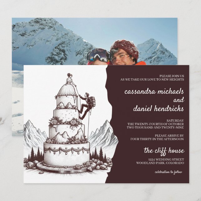 Invitation Cake Climbers Wedding (Devant / Derrière)