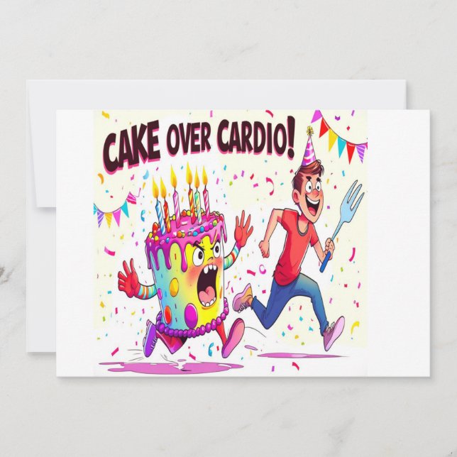 Invitation Cake Over Cardio Fundy Anniversaire (Devant)