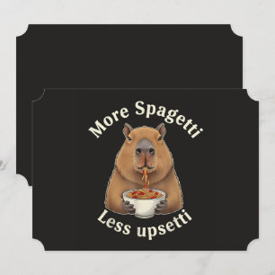 Invitation Calembour de capybara drôle avec des spaghetti - P