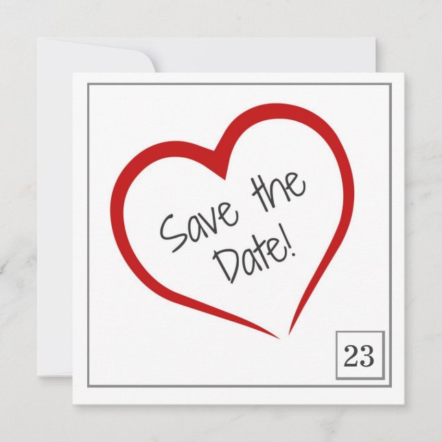 Invitation Calendrier Boîte Sauvegarder la Date (Devant)