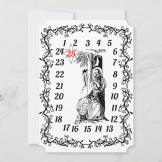 Invitation Calendrier de l'Avent Noël Compte Nativité Jésus