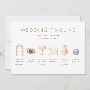 Invitation Calendrier de mariage + Bienvenue Itinéraire élé