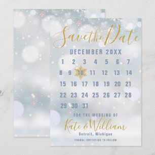 Invitation Calendrier des flocons d'hiver Enregistrer la date