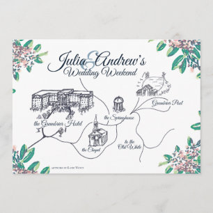 Invitation Calendrier du week-end de mariage de Greenbrier