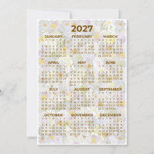 Invitation Calendrier floral 2027 avec fleurs pastel