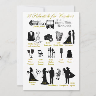 Invitation Calendrier mariage des stages pour les fournisseur