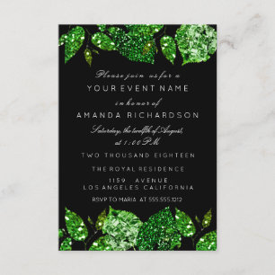 Invitation Californie verdure paillettes bois lierre feuille