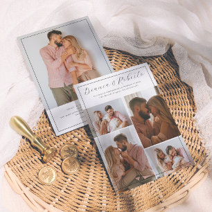 Invitation Caligrafía Elegante 5 Fotos Invitación de Boda