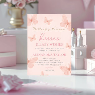 Invitation Câlins de papillon Vœux fête de bébé de genre neut