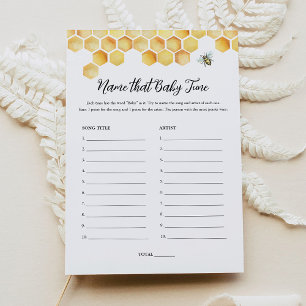 Invitation CALLA Bee Nom Que Bébé Tune Baby shower Jeu