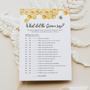 Invitation CALLA Bee Qu'Est-Ce Qui A Dit La Groom Game Card