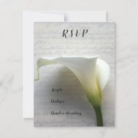 Calla lily sur l'ancienne écriture rsvp