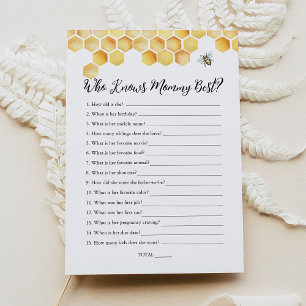 Invitation CALLA Qui Connaît Maman Meilleur Baby shower Jeu