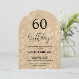 Invitation Calligraphie Anniversaire Paillettes Or Argent