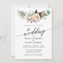 Calligraphie Aquarelle Botanique Floral Mariage