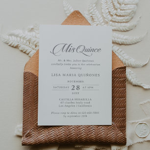 Invitation Calligraphie Chic Classique Mis Quince Quinceañera