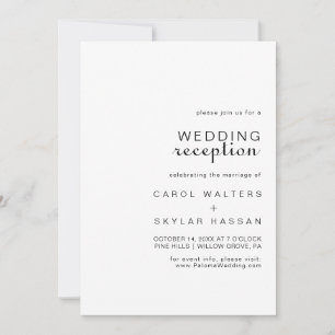 Invitation Calligraphie Classique Réception de mariage minima