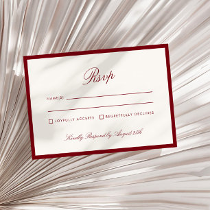 Invitation Calligraphie Classique Vieux Argent Rouge Profond 