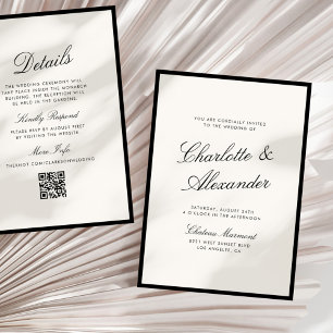 Invitation Calligraphie classique Vieux Mariage d'argent