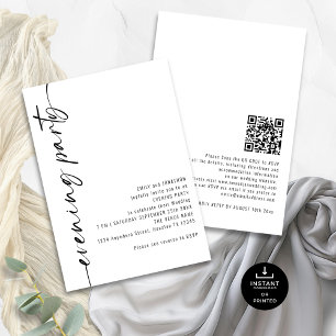 Invitation Calligraphie Code QR Mariage Invités du Soirée