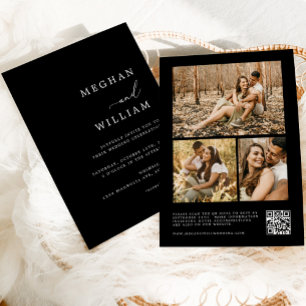 Invitation Calligraphie contemporaine Collage photo Code QR