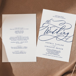 Invitation Calligraphie de marine romantique en un seul Maria