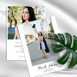 Invitation Calligraphie de photo personnalisée 2 graduation d