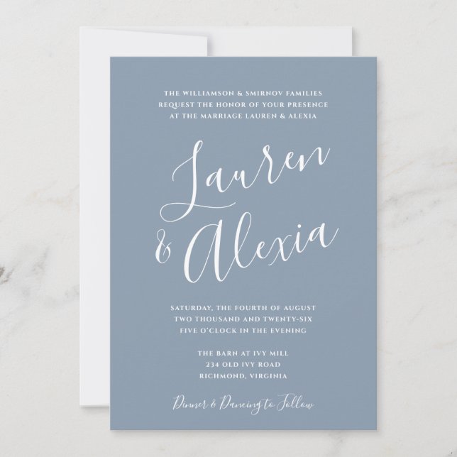 Invitation Calligraphie de script simple moderne Photo de mar (Devant)