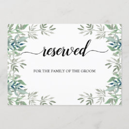 Invitation Calligraphie de verdure Panneau de siège Mariage r