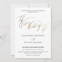 Calligraphie dorée élégante "Le Mariage de"